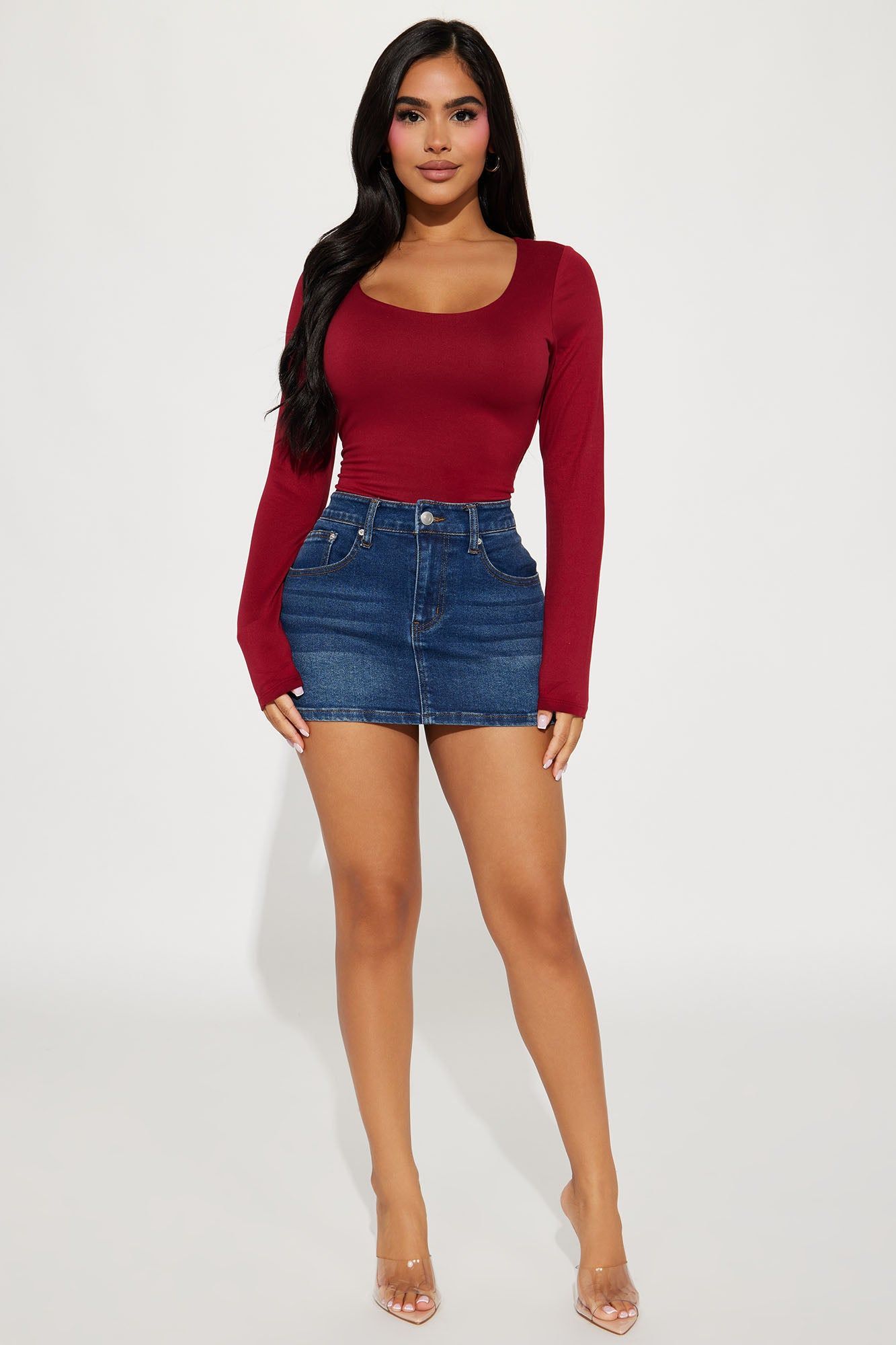 Kelly Double Lined Top - Burgundy sold by Fashion Nova product image thumbnail 2