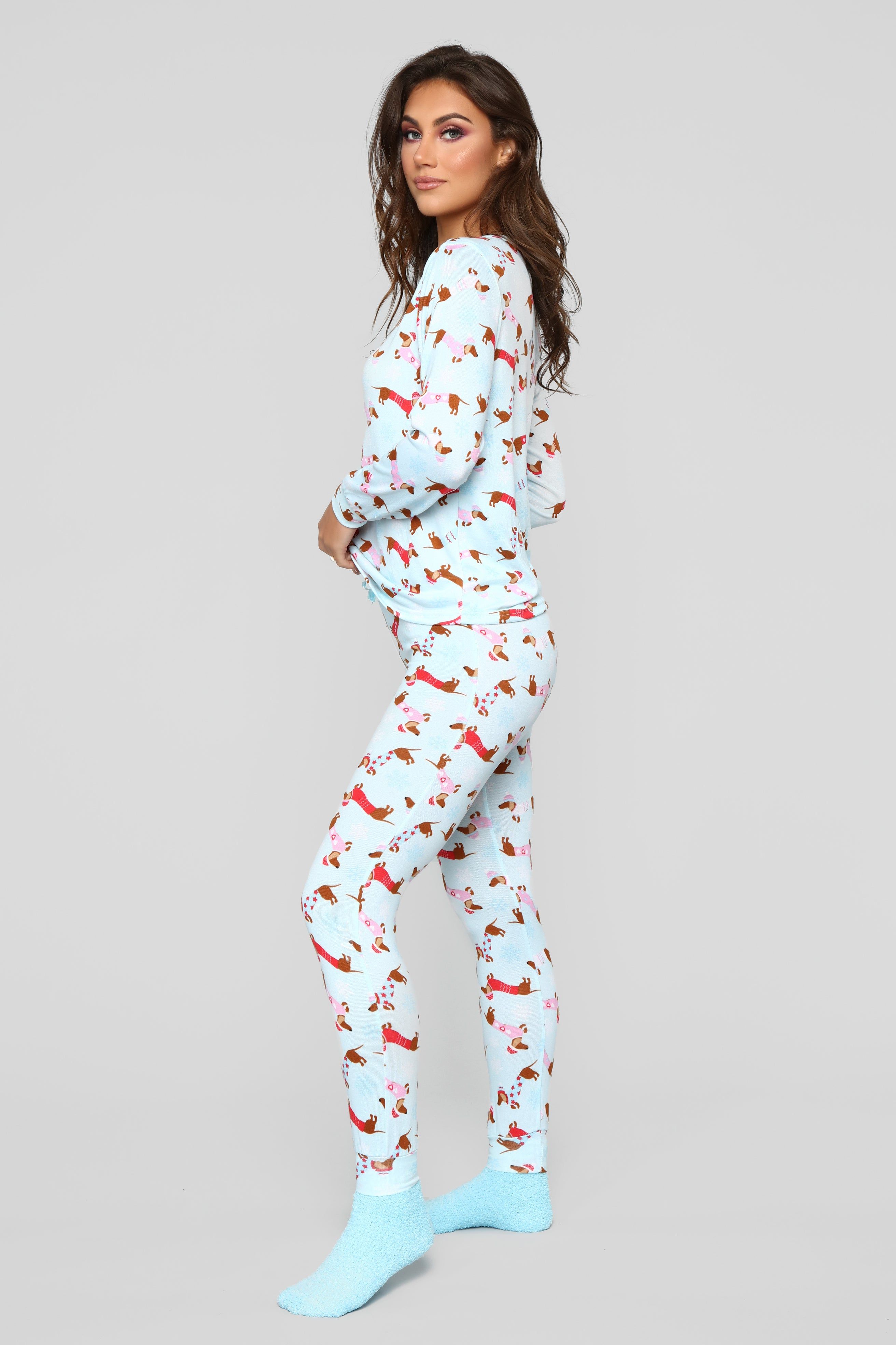 Santa Puppies PJ Set - Blue/combo sold by Fashion Nova product image thumbnail 4