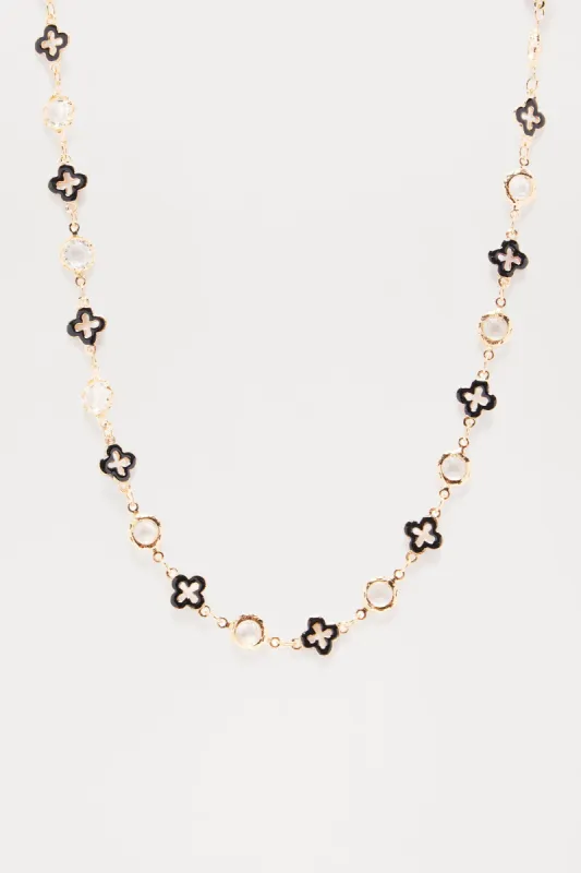 Lucky Links Necklace - Black/Gold sold by Fashion Nova