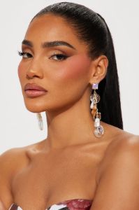 Sound Of The Waves Earrings  - Gold/Clear sold by Fashion Nova