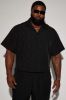 Universal Cropped Shirt - Black sold by Fashion Nova