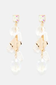 Sound Of The Waves Earrings  - Gold/Clear sold by Fashion Nova