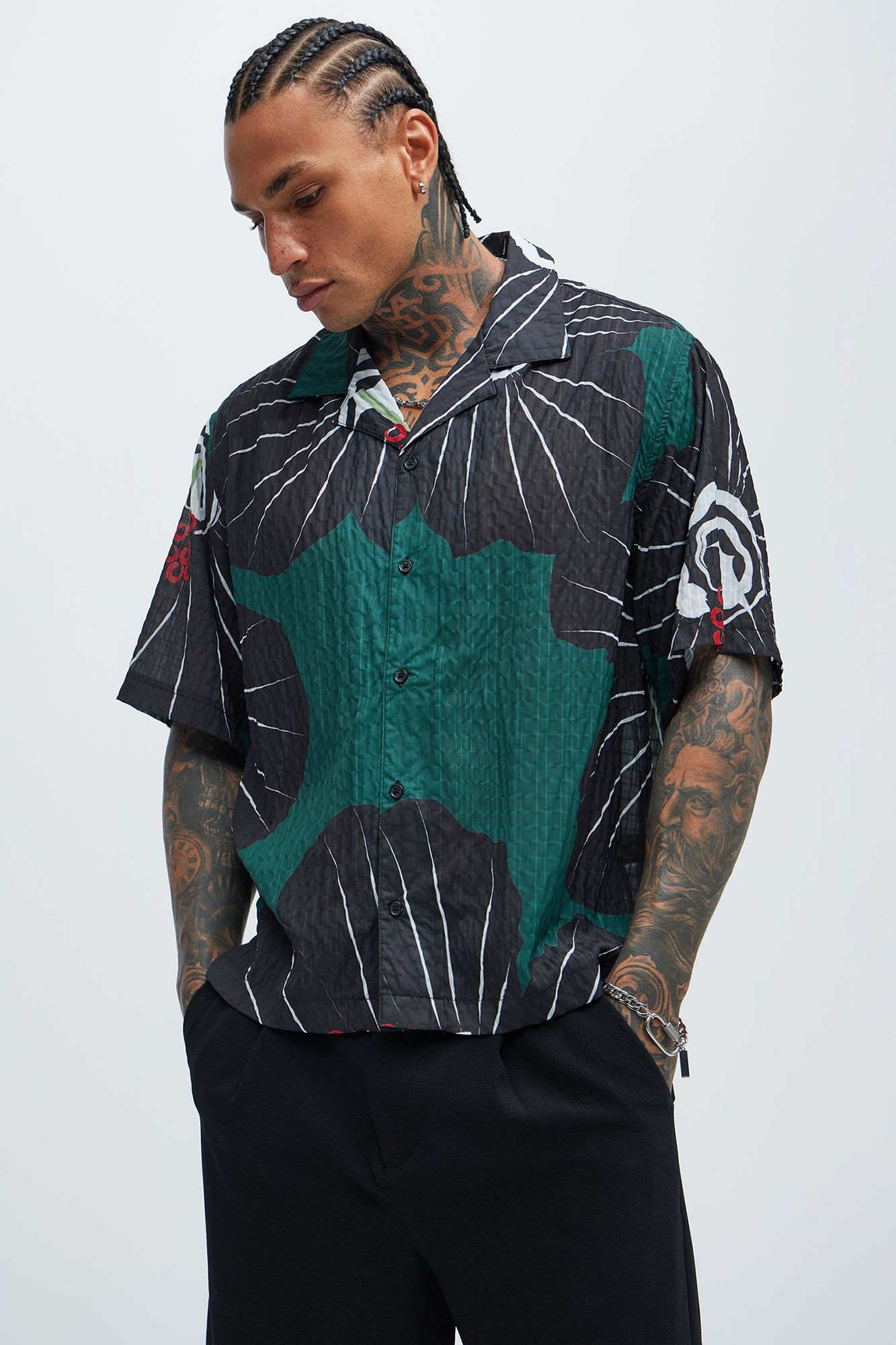 Jenkins Floral Shirt - Black/combo sold by Fashion Nova