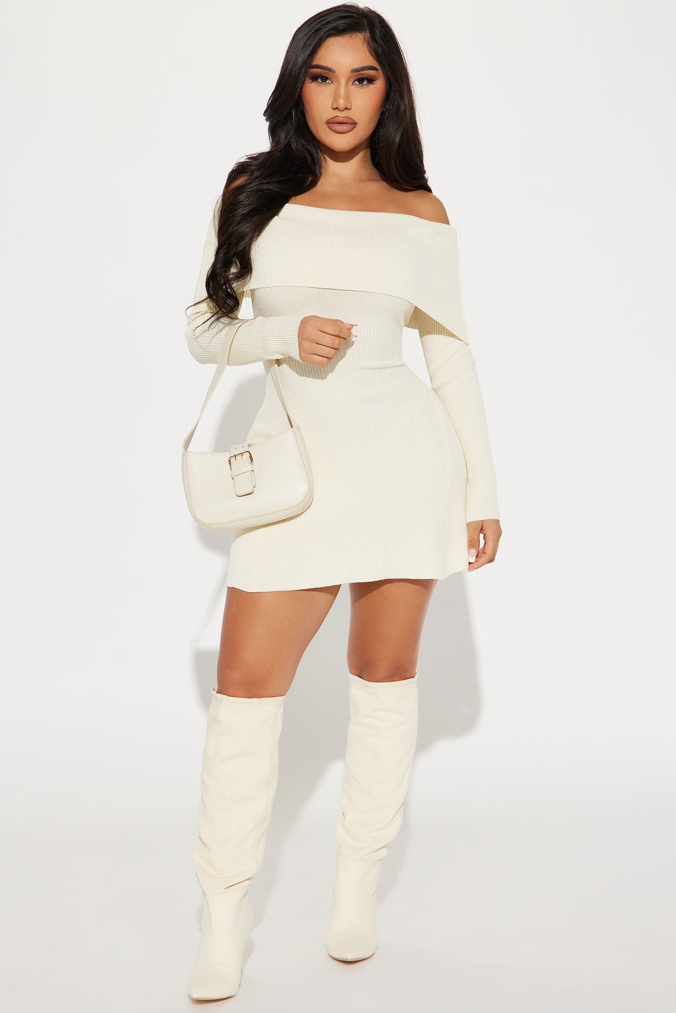 Amara Sweater Mini Dress - Ivory sold by Fashion Nova product image thumbnail 2
