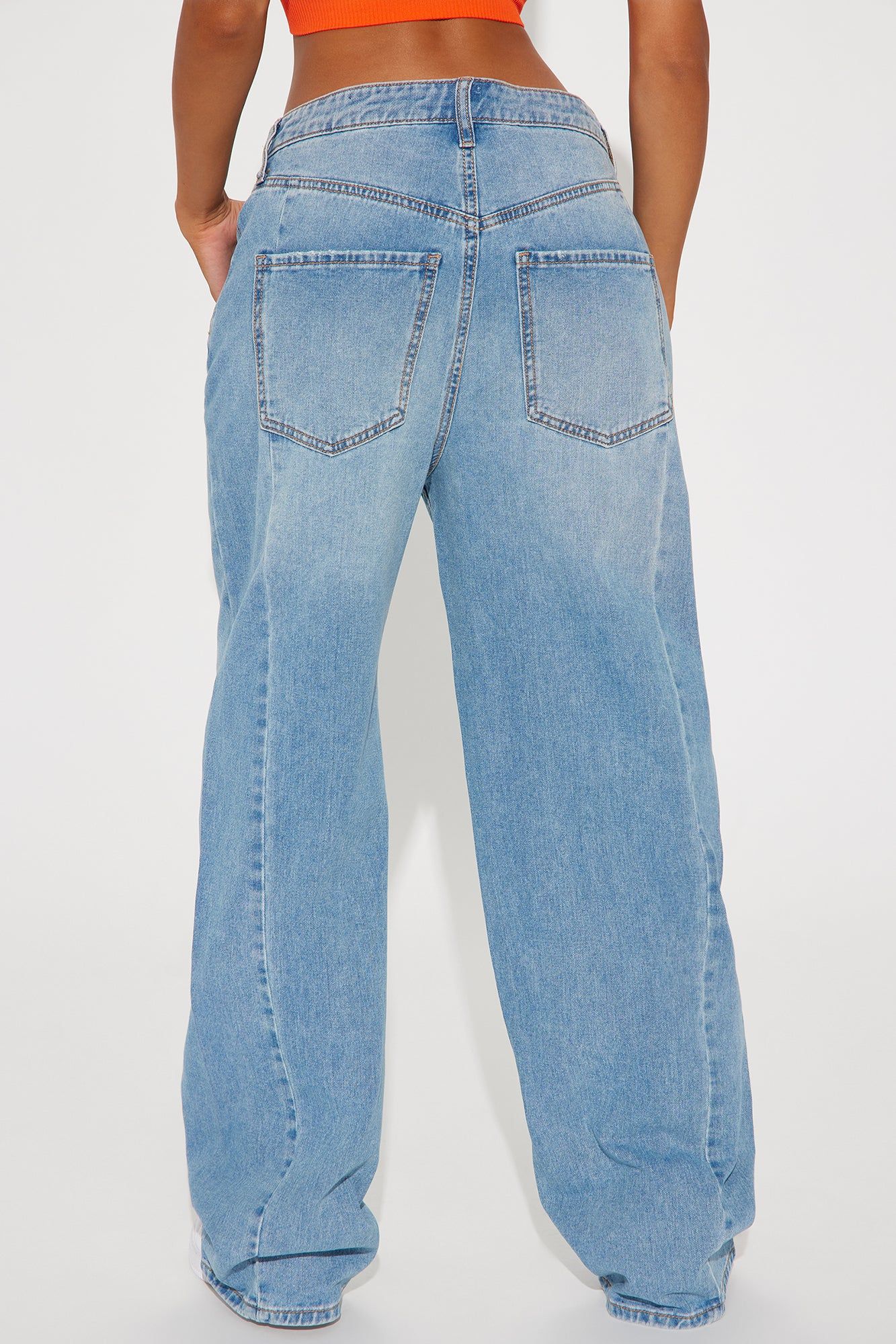 Switching Up Crossover Baggy Jeans - Medium Wash sold by Fashion Nova product image thumbnail 3