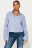 As I Am Striped Shirt - Blue/combo sold by Fashion Nova