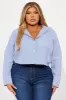 As I Am Striped Shirt - Blue/combo sold by Fashion Nova