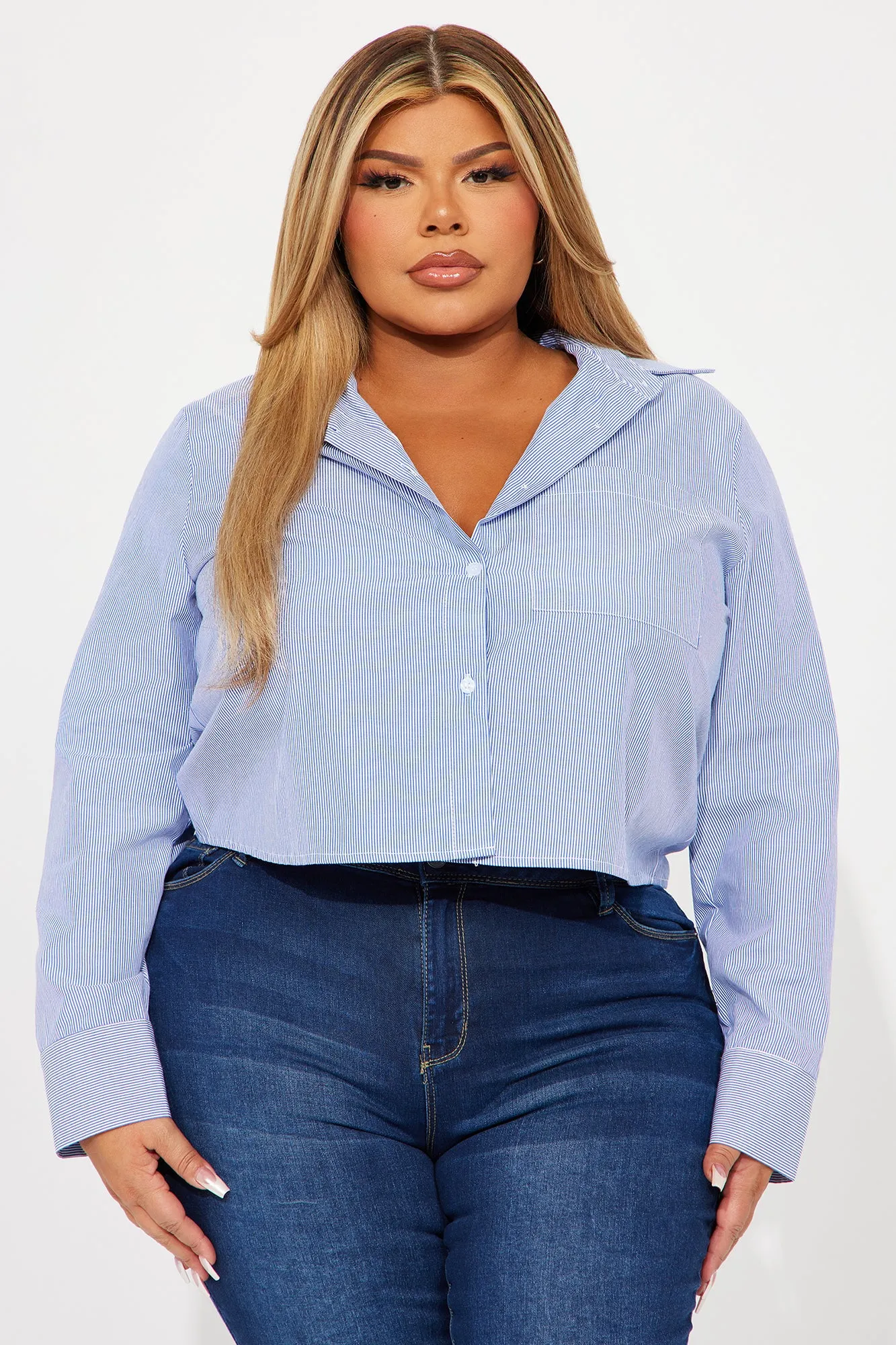 As I Am Striped Shirt - Blue/combo sold by Fashion Nova product image thumbnail 4