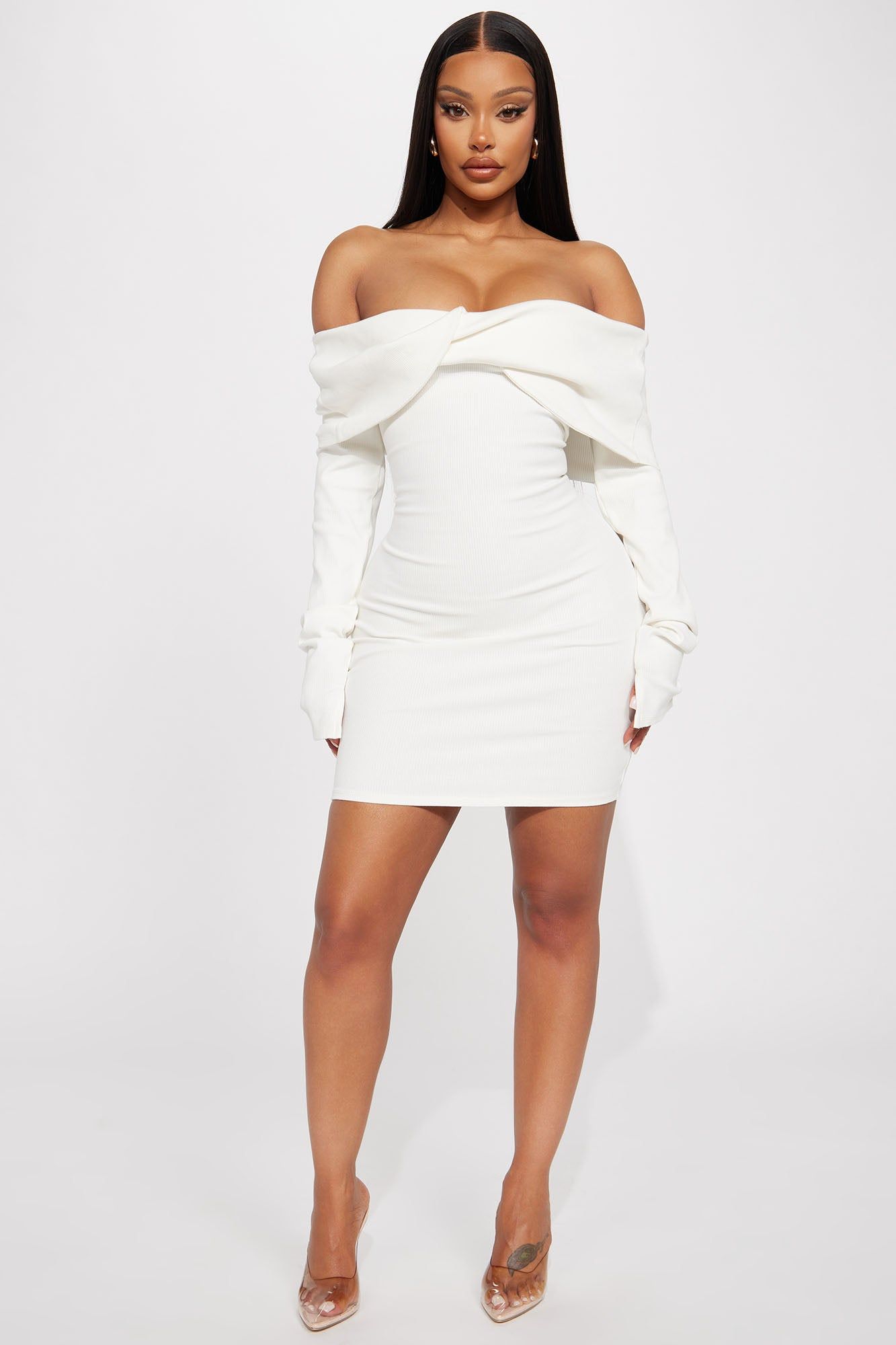 Vivianna Snatched Mini Dress - Off White sold by Fashion Nova