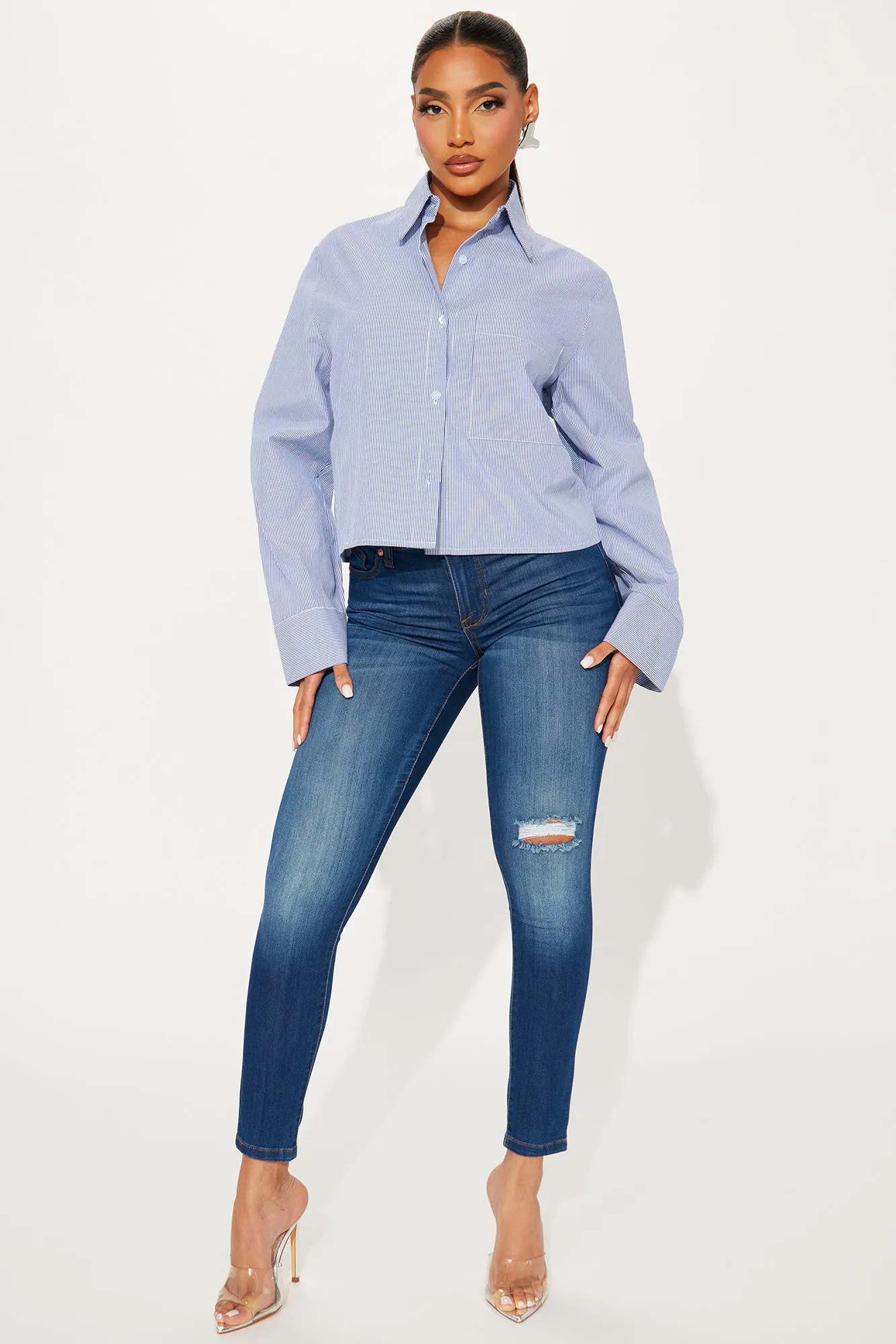 As I Am Striped Shirt - Blue/combo sold by Fashion Nova product image thumbnail 2