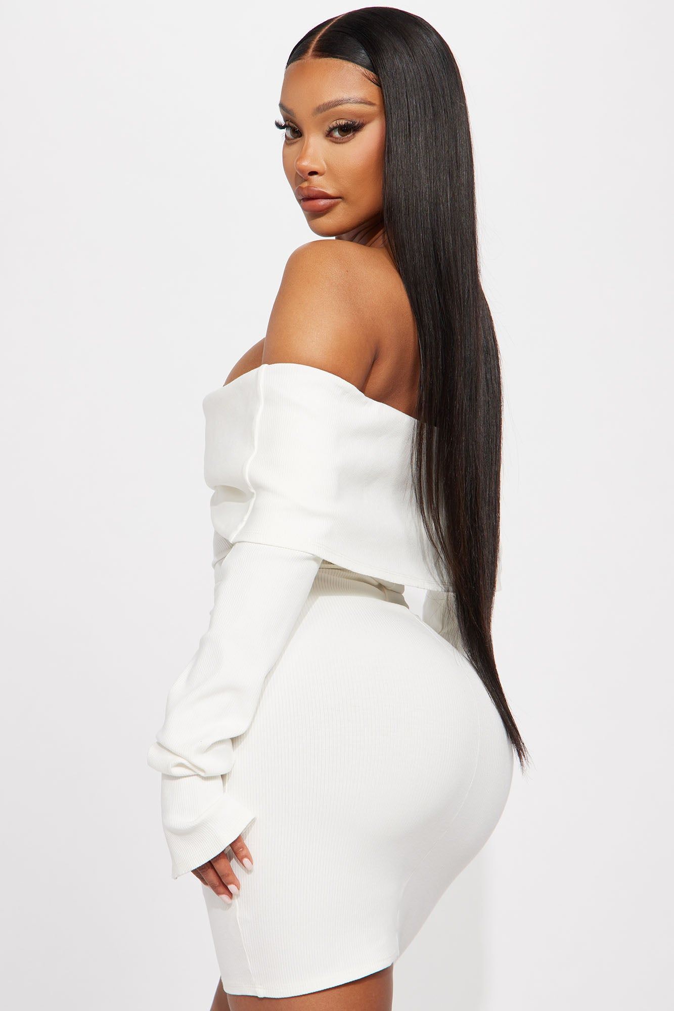 Vivianna Snatched Mini Dress - Off White sold by Fashion Nova product image thumbnail 3