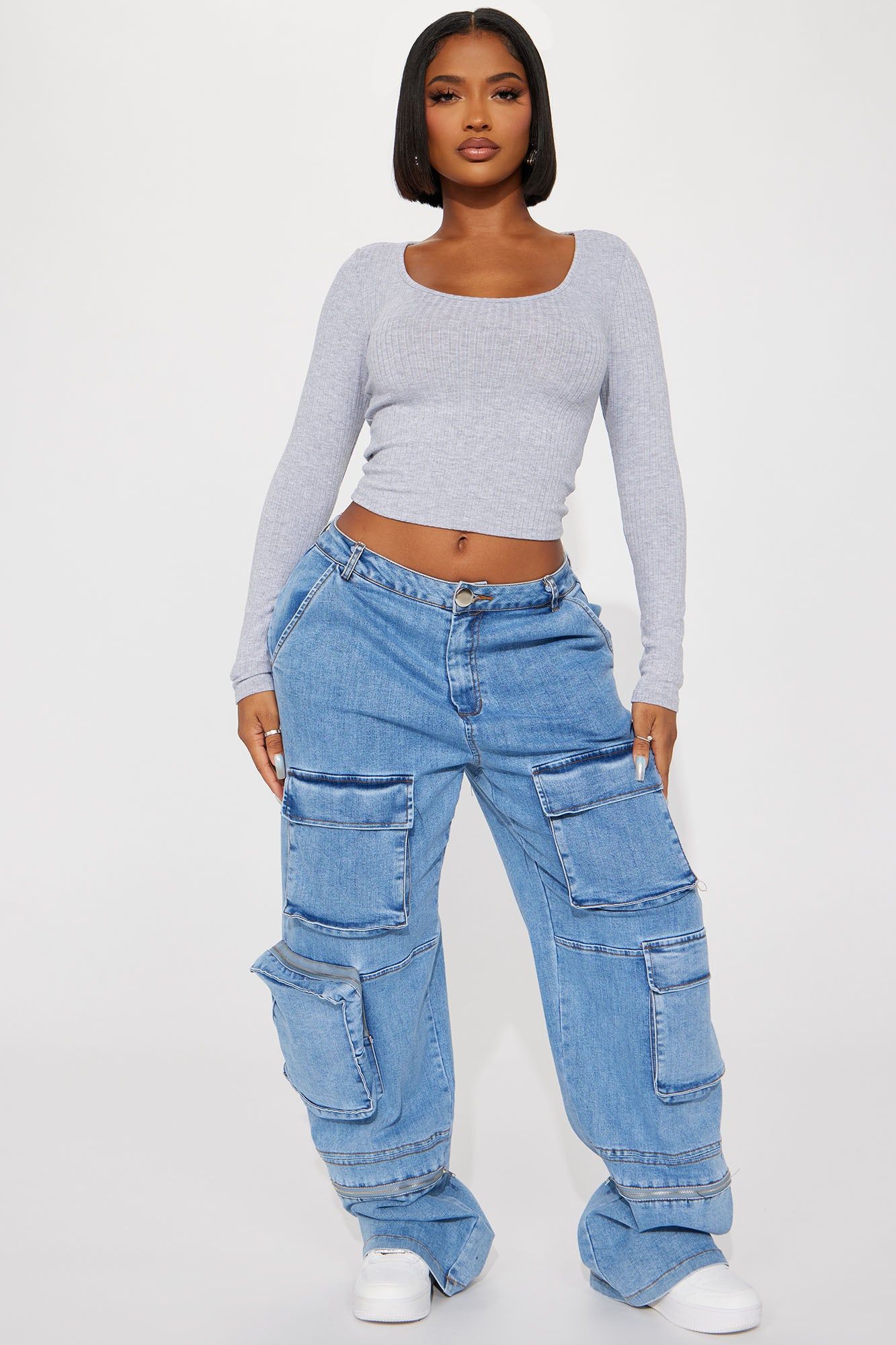 Emelia Ribbed Top - Heather Grey sold by Fashion Nova product image thumbnail 2