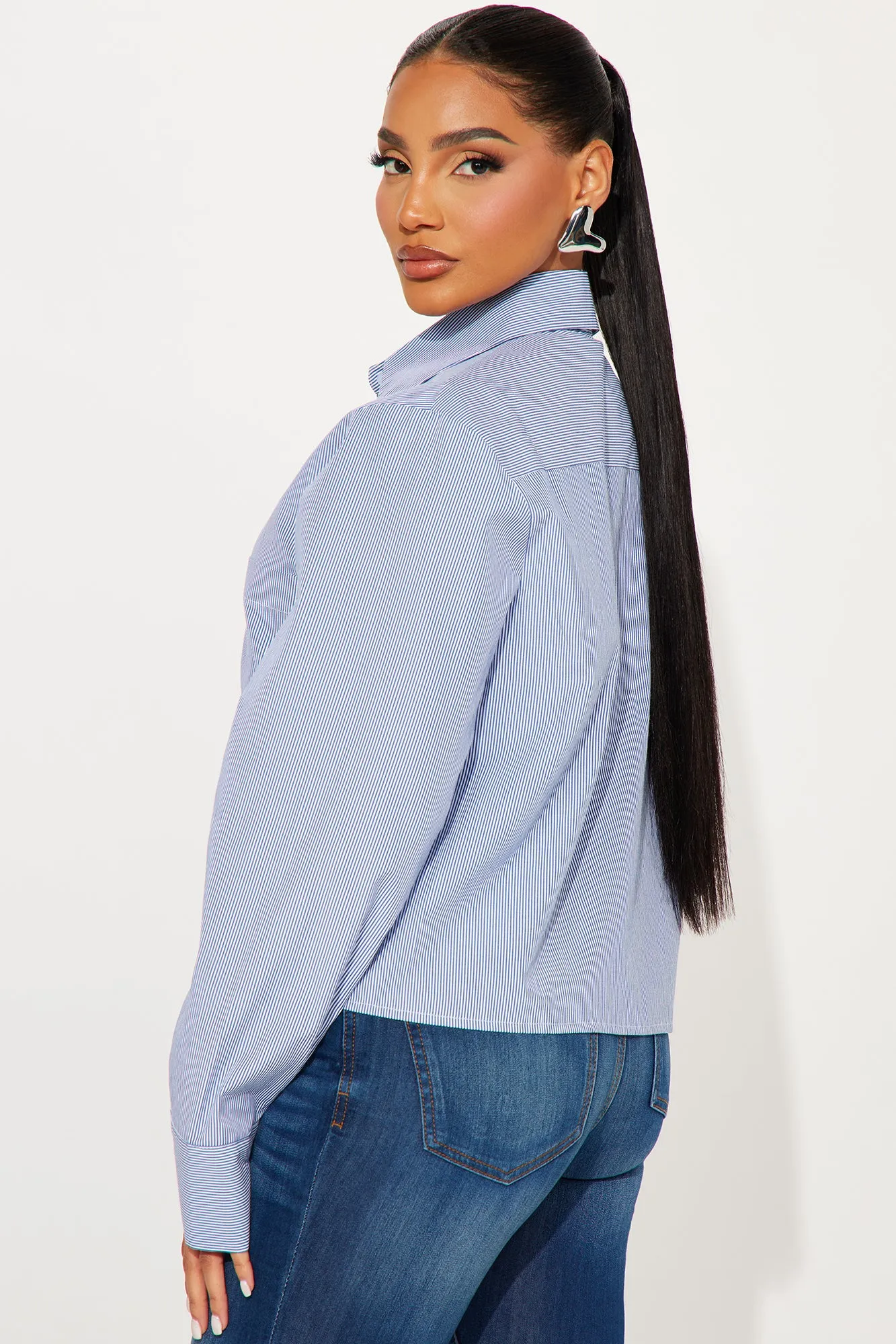 As I Am Striped Shirt - Blue/combo sold by Fashion Nova product image thumbnail 3
