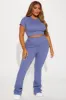 Body Goals Effortless Seamless Active Set - Slate Blue sold by Fashion Nova