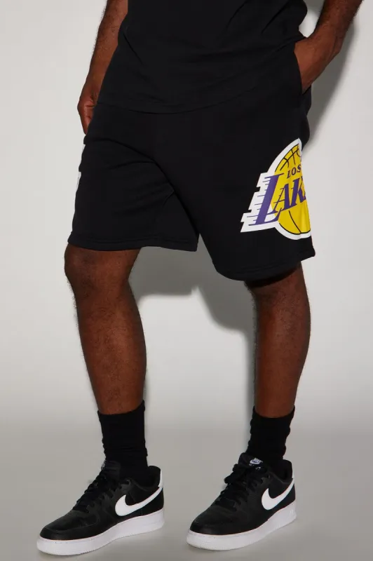 Lakers Straight Chillin Fleece Shorts - Black sold by Fashion Nova