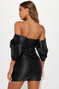 Allison Taffeta Mini Dress - Black sold by Fashion Nova