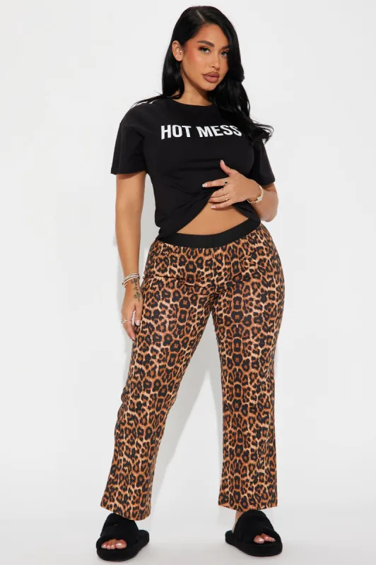 Hot Mess PJ Pant Set - Leopard made by Fashion Nova