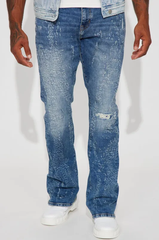 Switch Up The Flow Stacked Slim Flare Jeans - Light Blue Wash sold by Fashion Nova