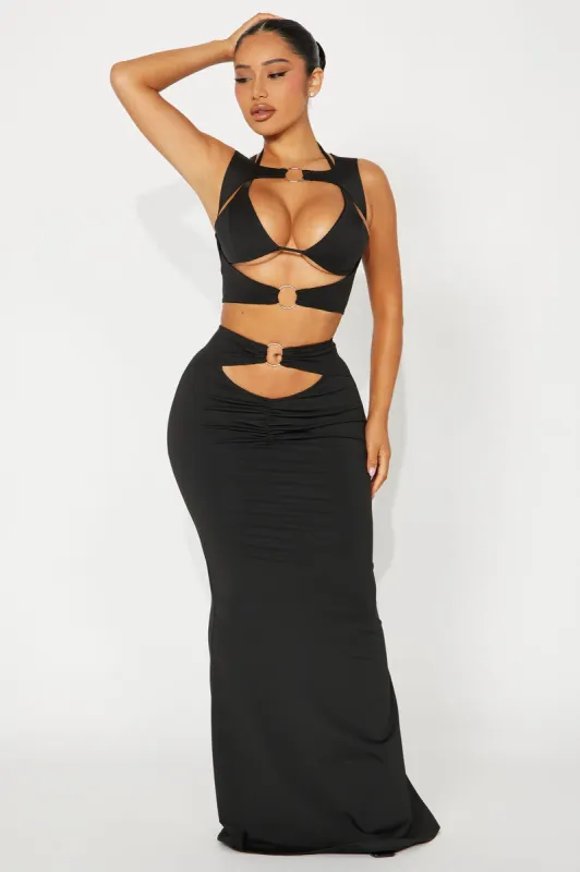 Ameena Maxi Skirt Set - Black sold by Fashion Nova
