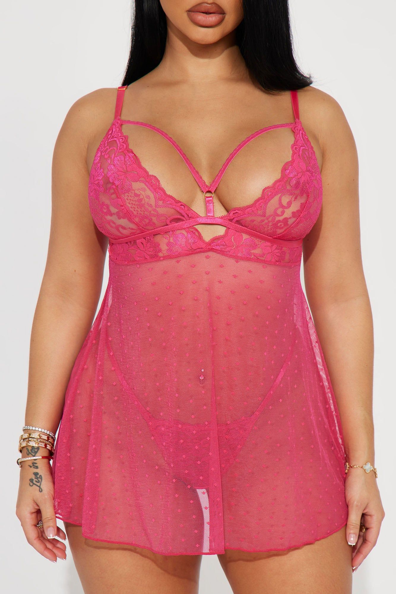 Sweet And Flirty Lace Babydoll - Pink sold by Fashion Nova product image thumbnail 2