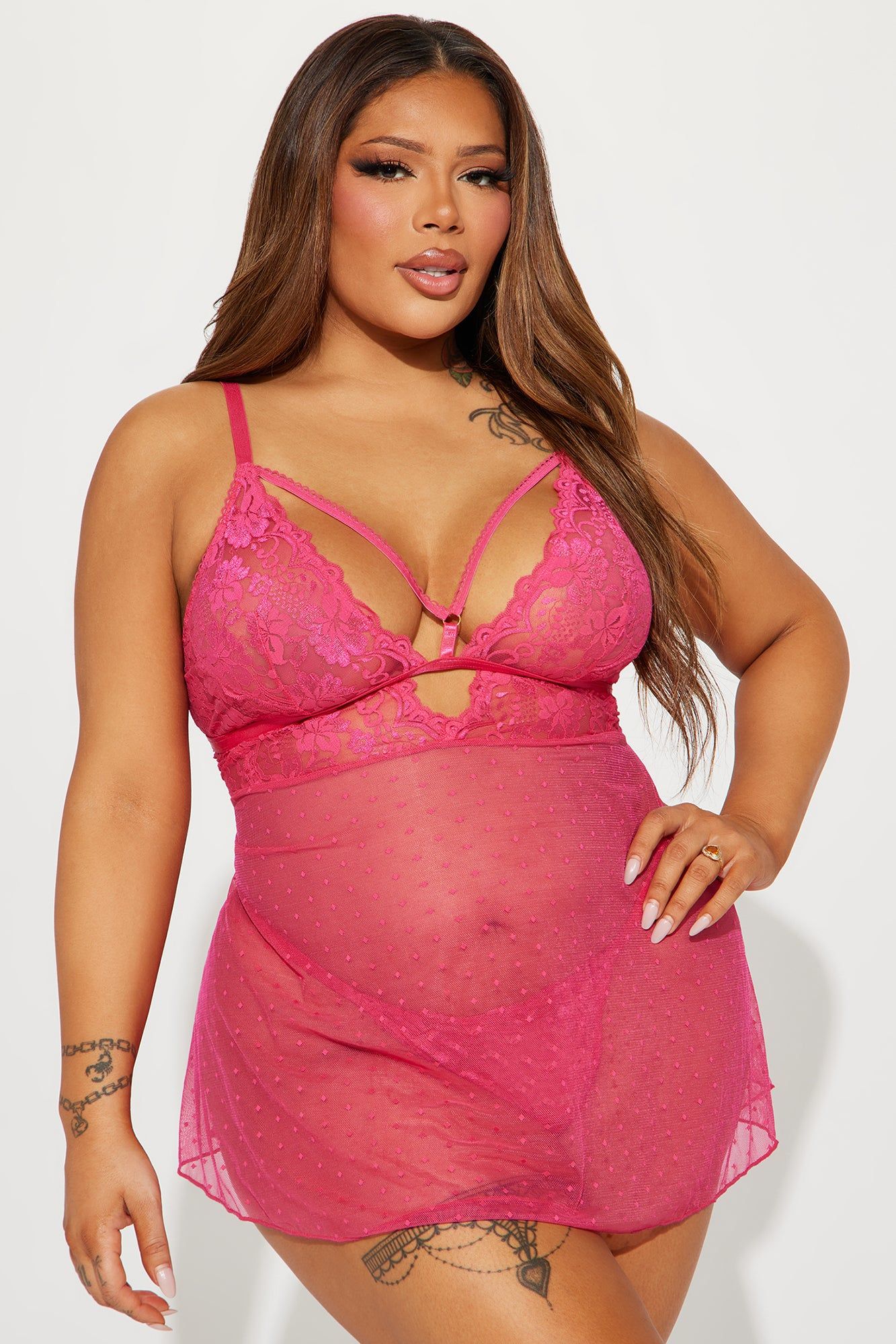 Sweet And Flirty Lace Babydoll - Pink sold by Fashion Nova product image thumbnail 4