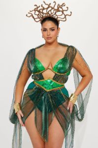 Serpent Queen 3 Piece Costume Set - Green/combo sold by Fashion Nova