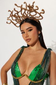 Serpent Queen 3 Piece Costume Set - Green/combo sold by Fashion Nova