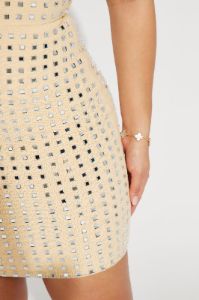 Anais Embellished Mini Dress - Nude sold by Fashion Nova