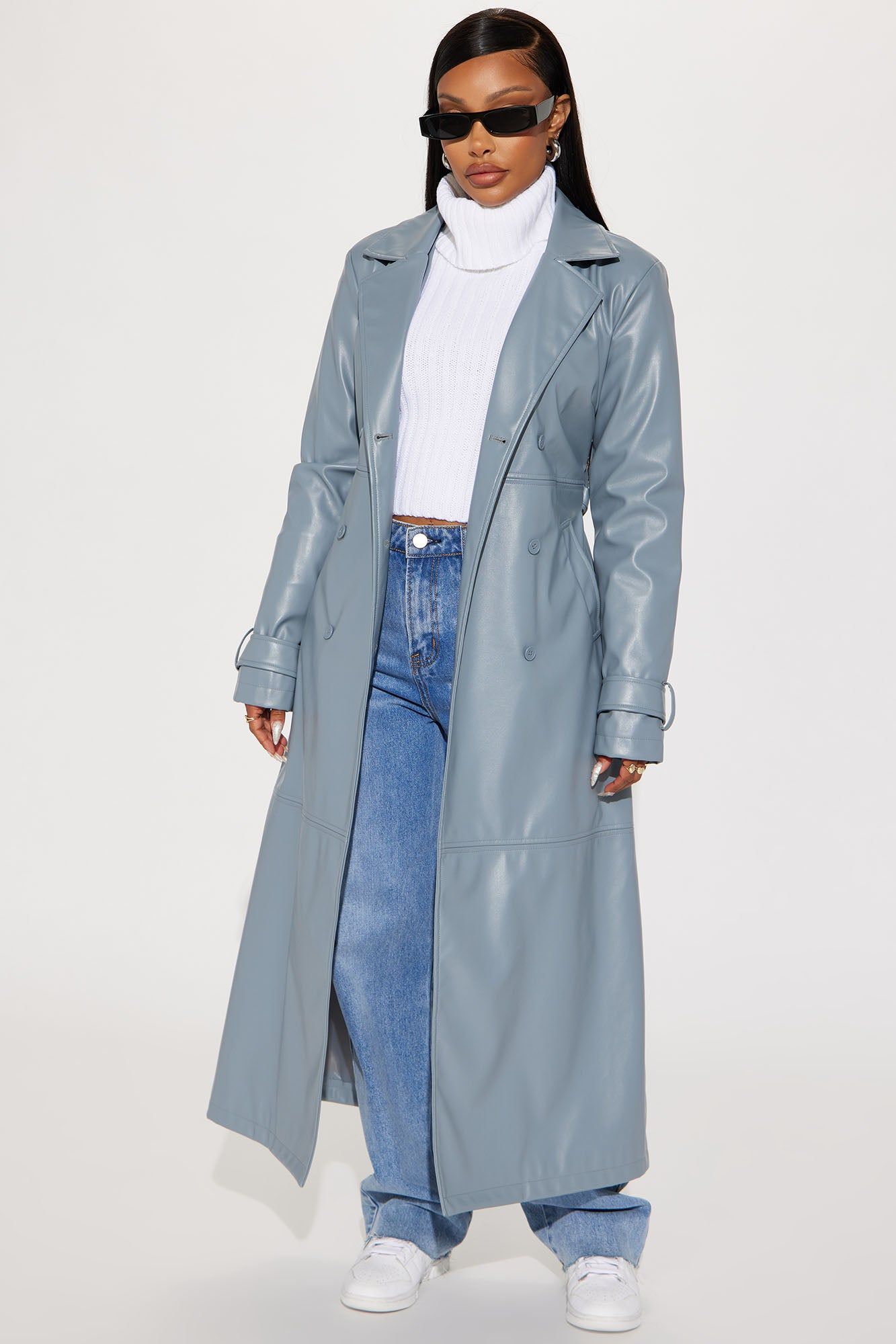 Last Nights Look Trench Coat - Slate Blue sold by Fashion Nova product image thumbnail 4