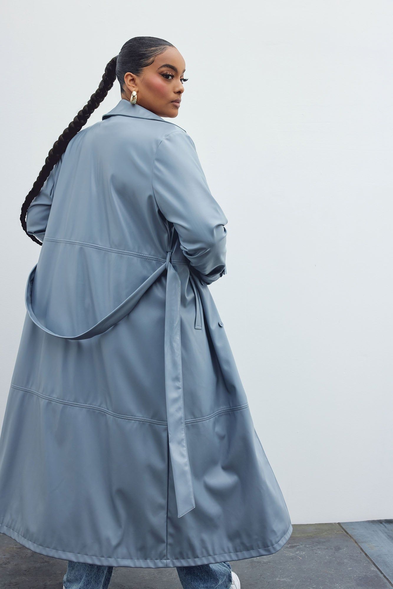 Last Nights Look Trench Coat - Slate Blue sold by Fashion Nova product image thumbnail 3