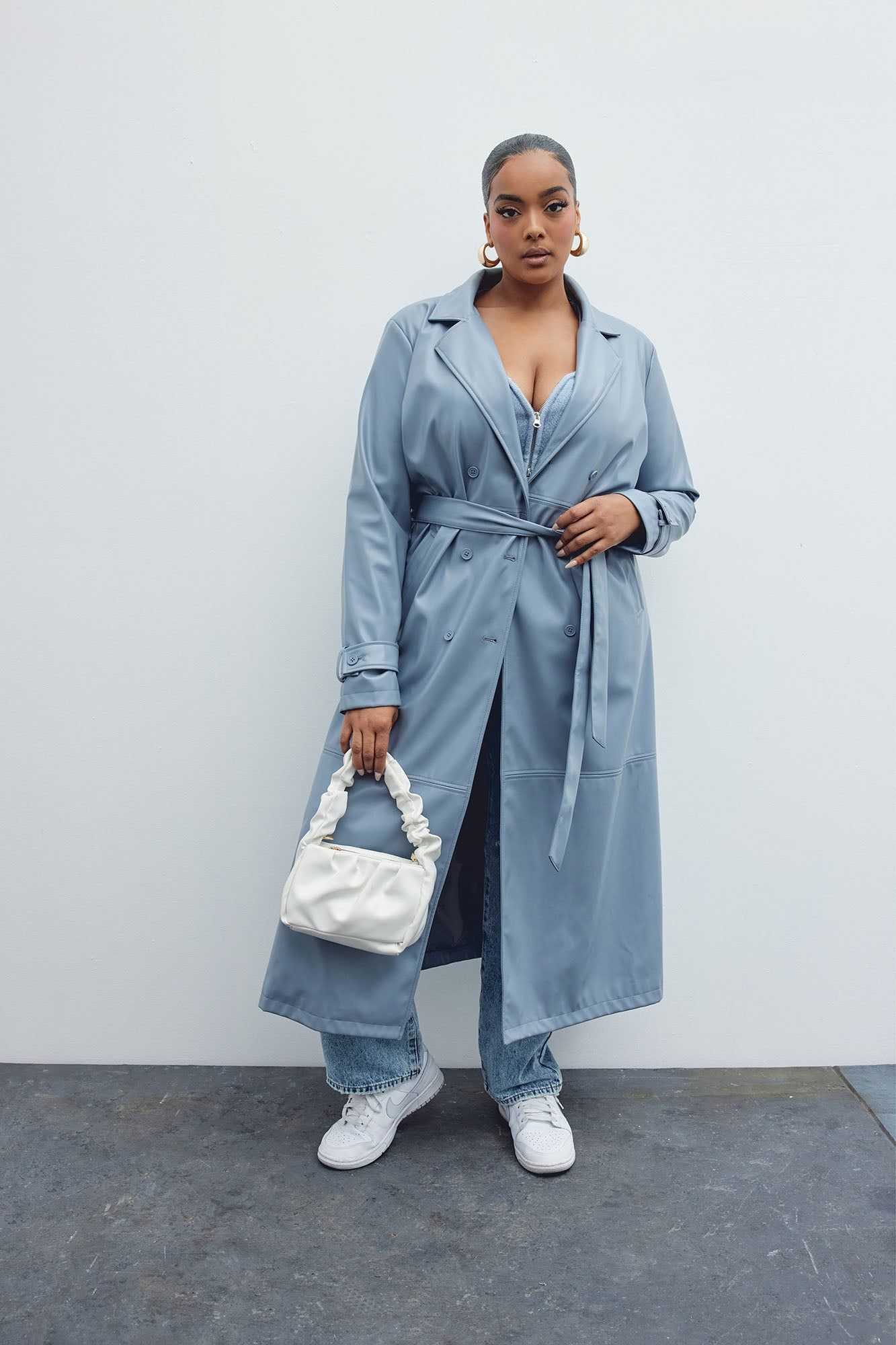 Last Nights Look Trench Coat - Slate Blue sold by Fashion Nova product image thumbnail 2