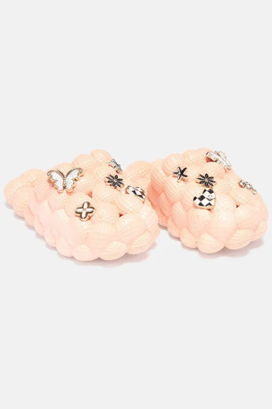Mini Boujee Things Bubble Slides - Blush sold by Fashion Nova
