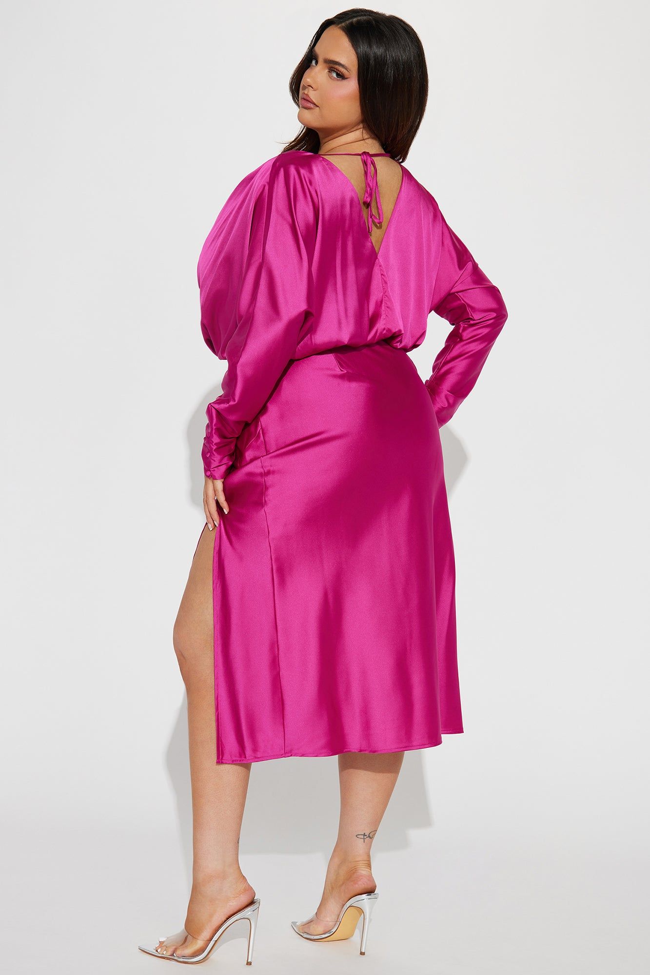 Finding My Way Satin Skirt Set - Magenta sold by Fashion Nova product image thumbnail 6