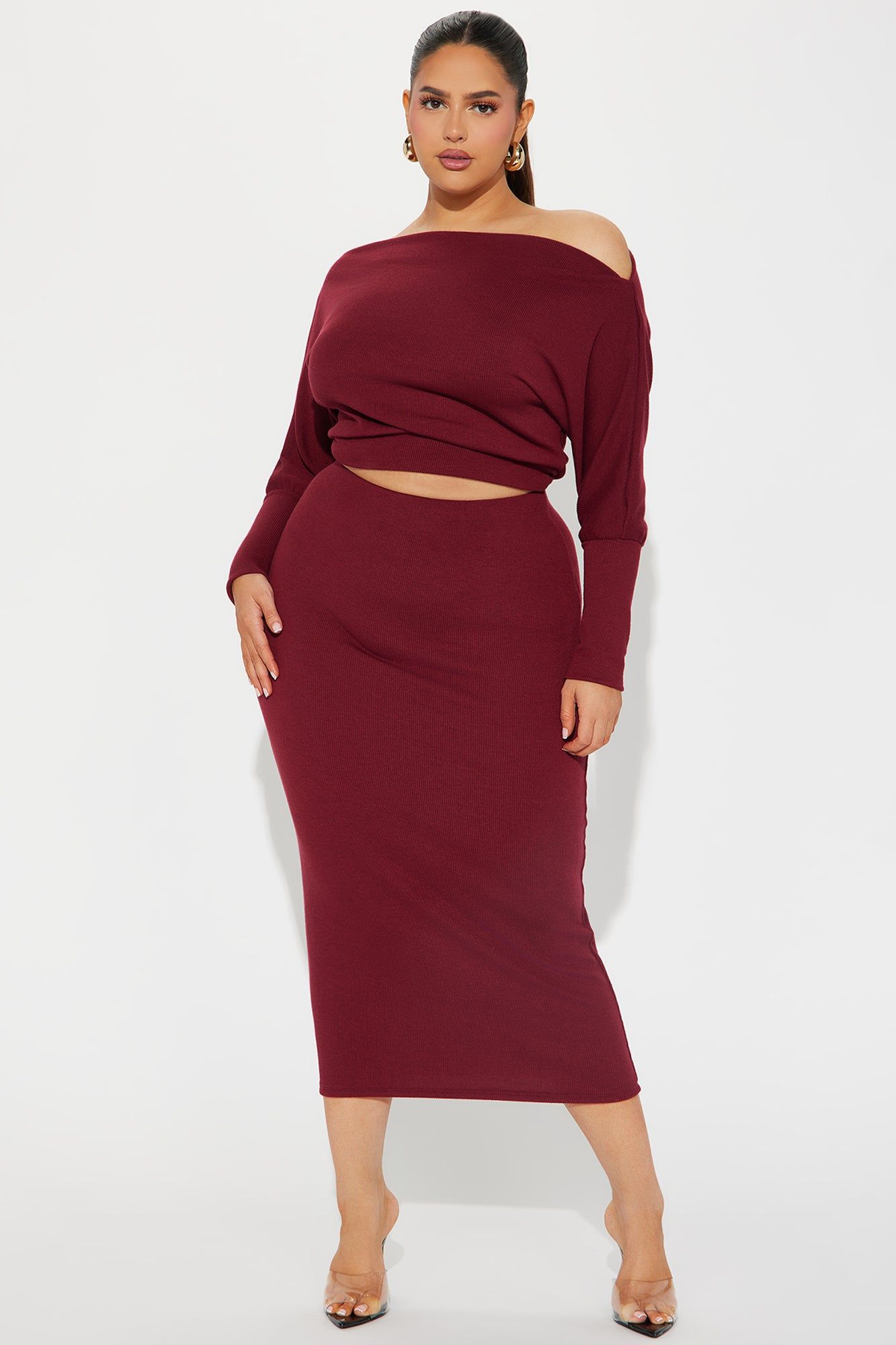 Camilla Sweater Skirt Set - Burgundy sold by Fashion Nova product image thumbnail 4