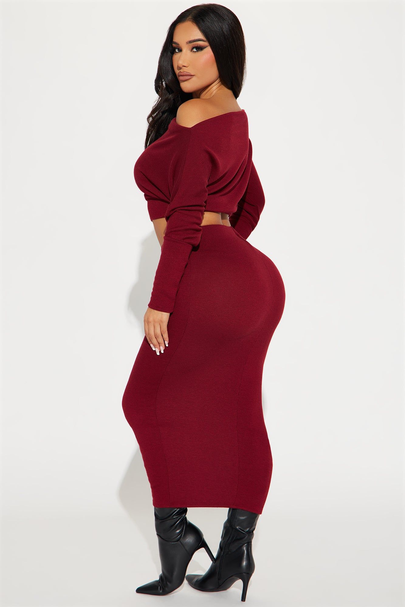 Camilla Sweater Skirt Set - Burgundy sold by Fashion Nova product image thumbnail 3