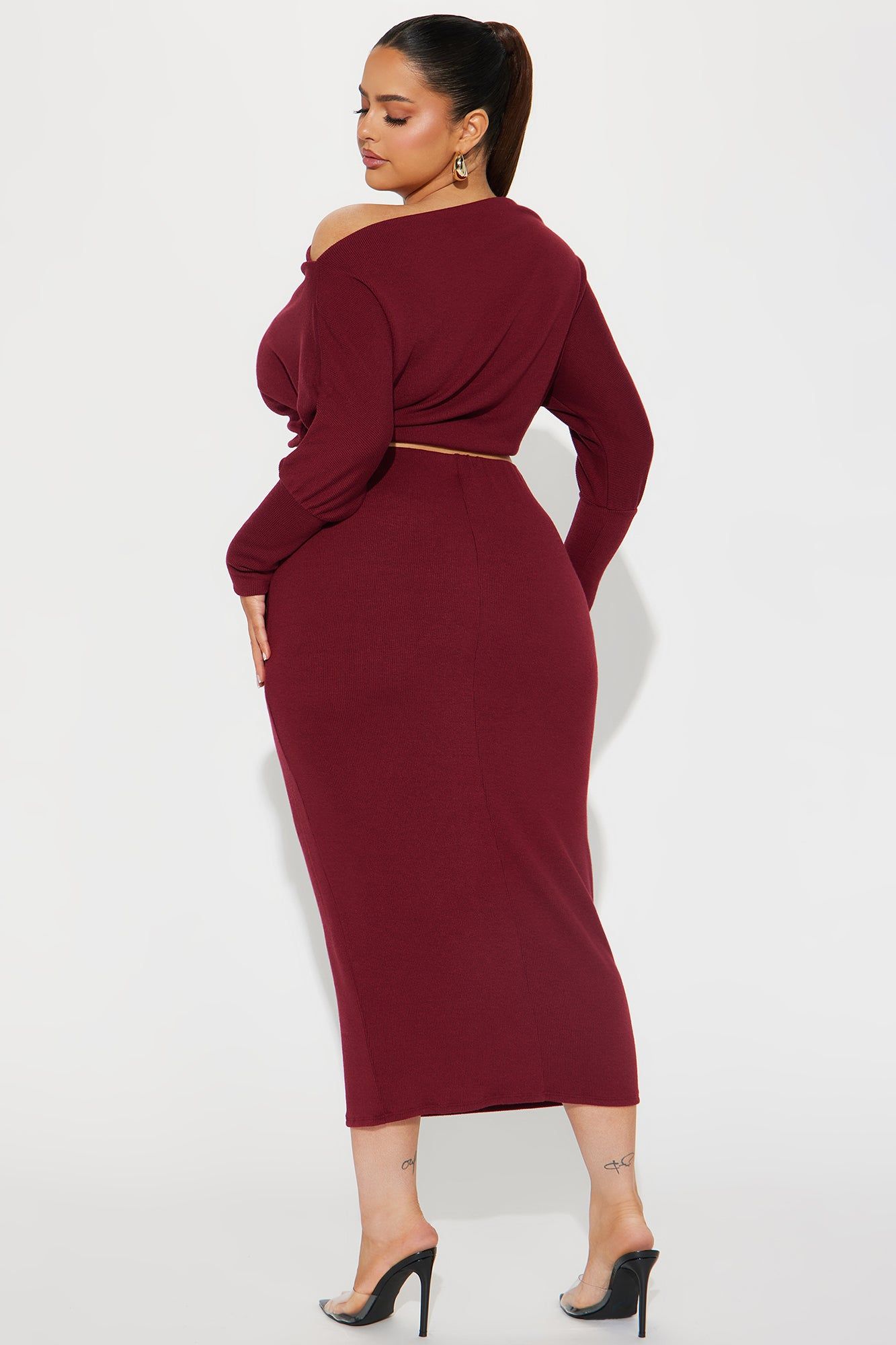Camilla Sweater Skirt Set - Burgundy sold by Fashion Nova product image thumbnail 6