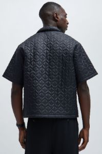 Oslo Quilted Nylon Shirt - Black sold by Fashion Nova