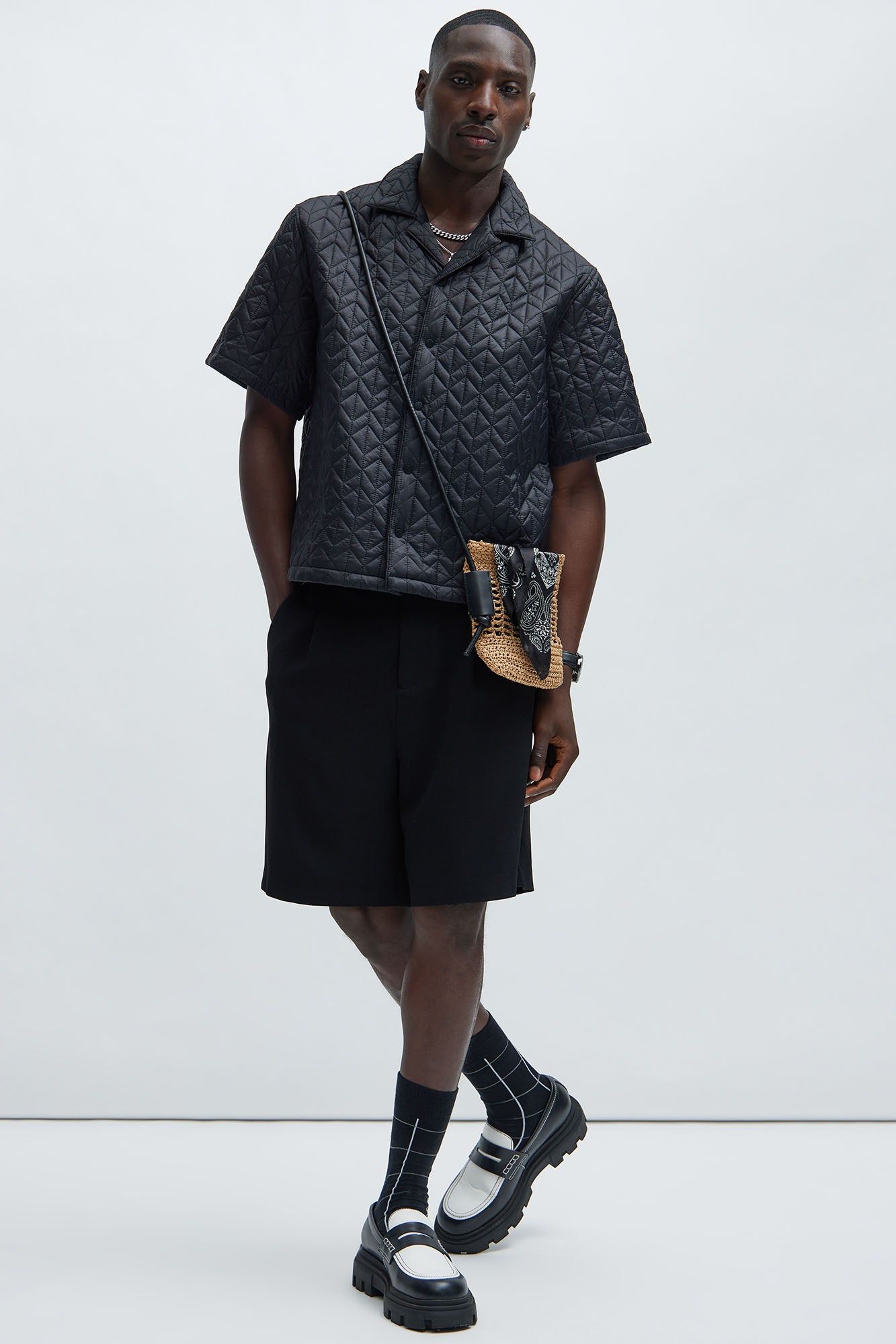 Oslo Quilted Nylon Shirt - Black sold by Fashion Nova product image thumbnail 2