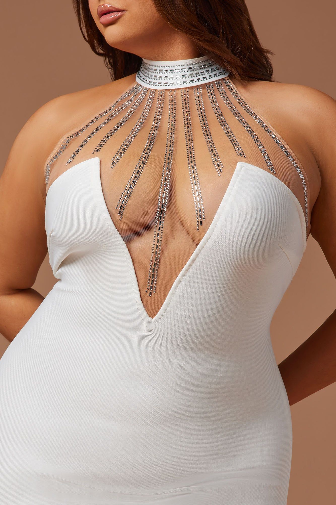 Lina Embellished Bandage Maxi Dress - White sold by Fashion Nova product image thumbnail 3