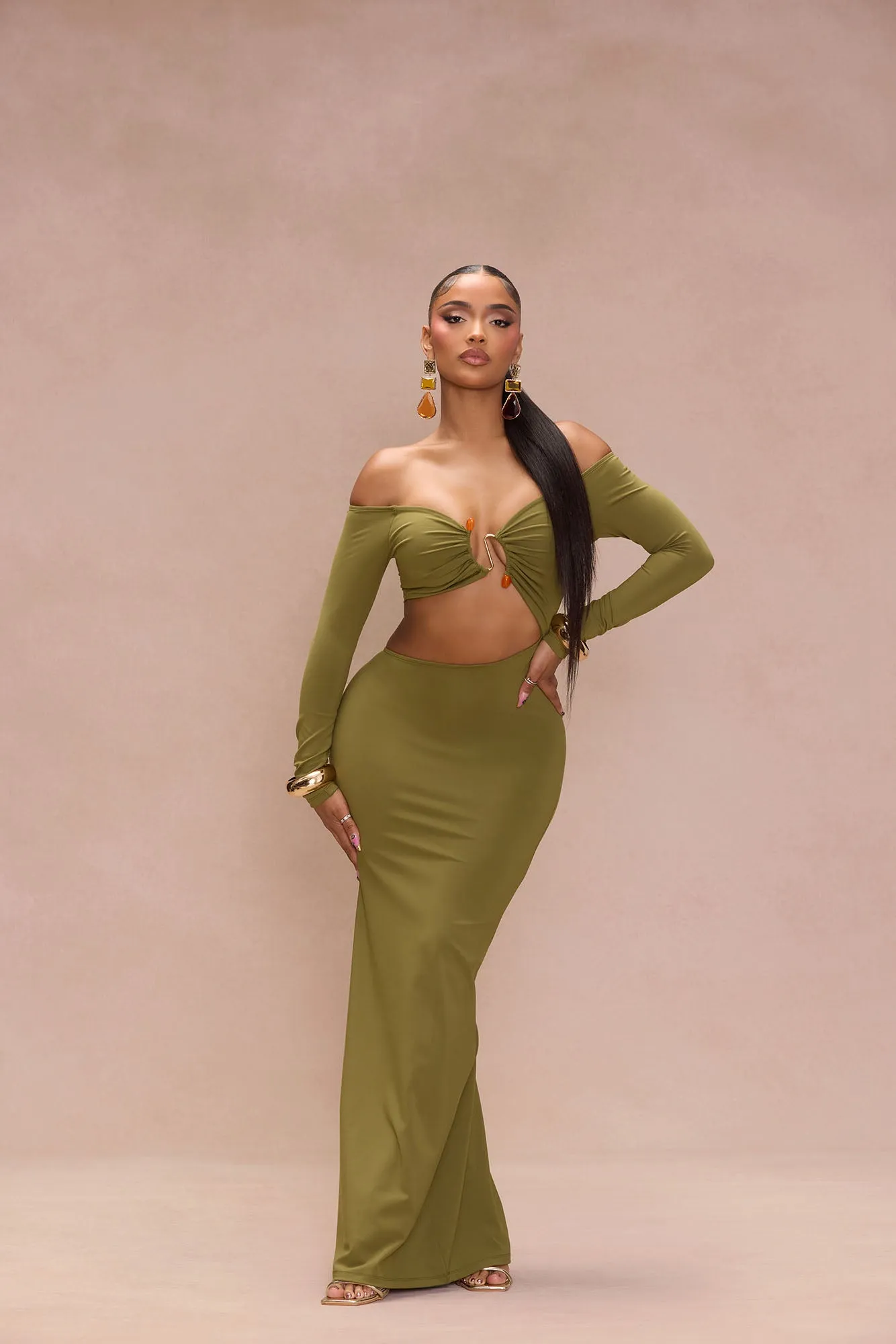 Worship Me Maxi Dress - Olive sold by Fashion Nova