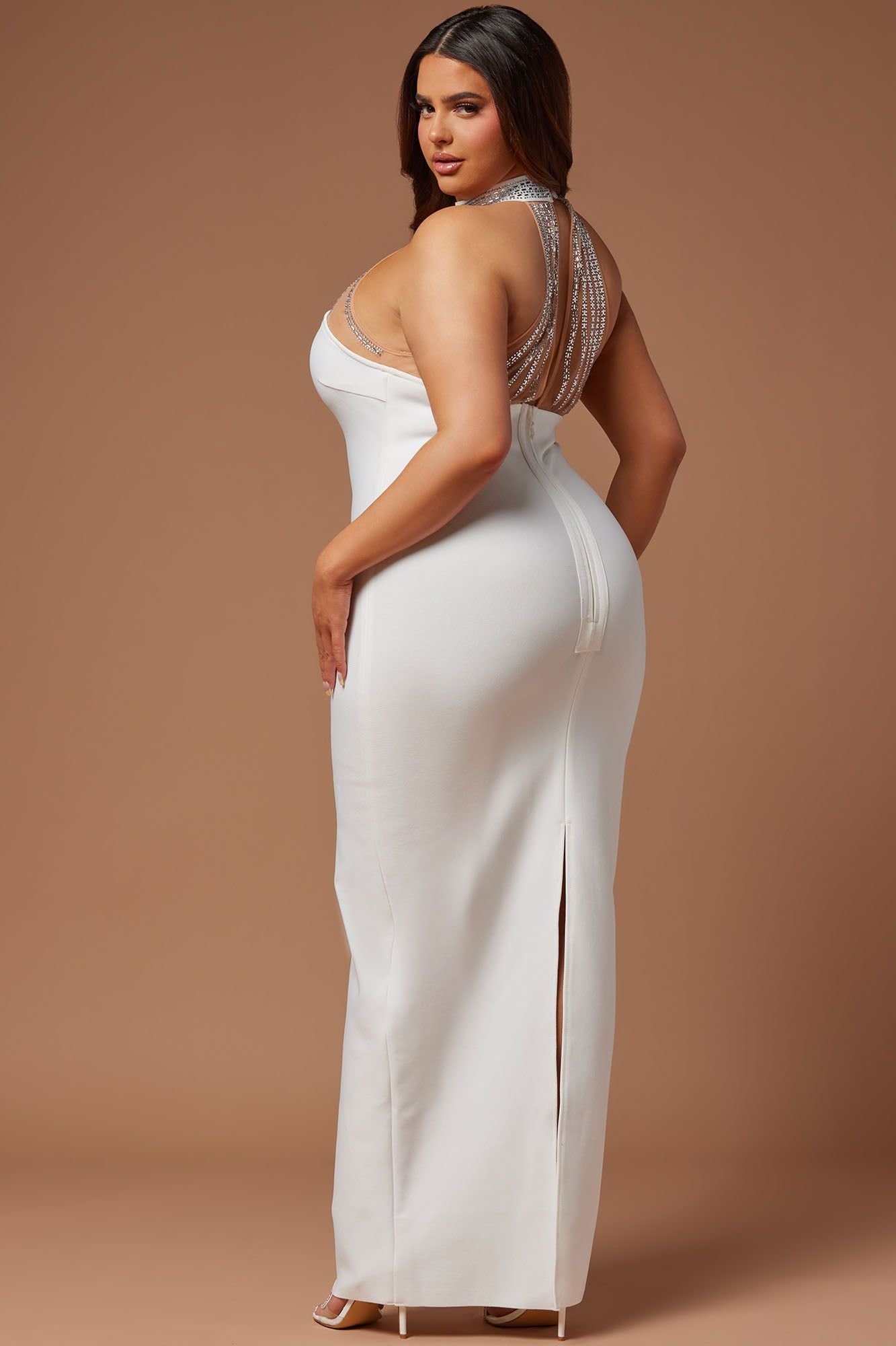 Lina Embellished Bandage Maxi Dress - White sold by Fashion Nova product image thumbnail 4