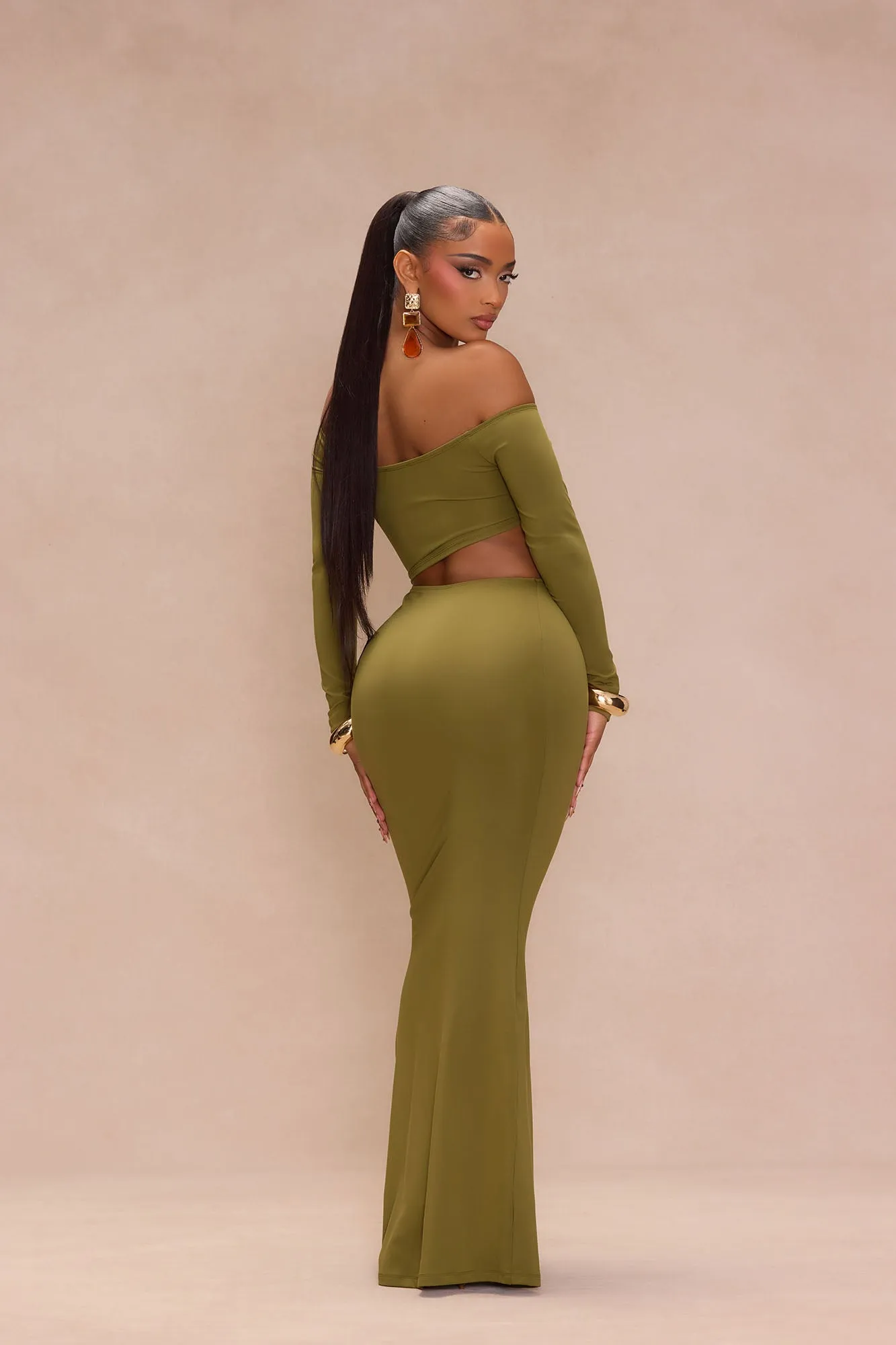 Worship Me Maxi Dress - Olive sold by Fashion Nova product image thumbnail 4