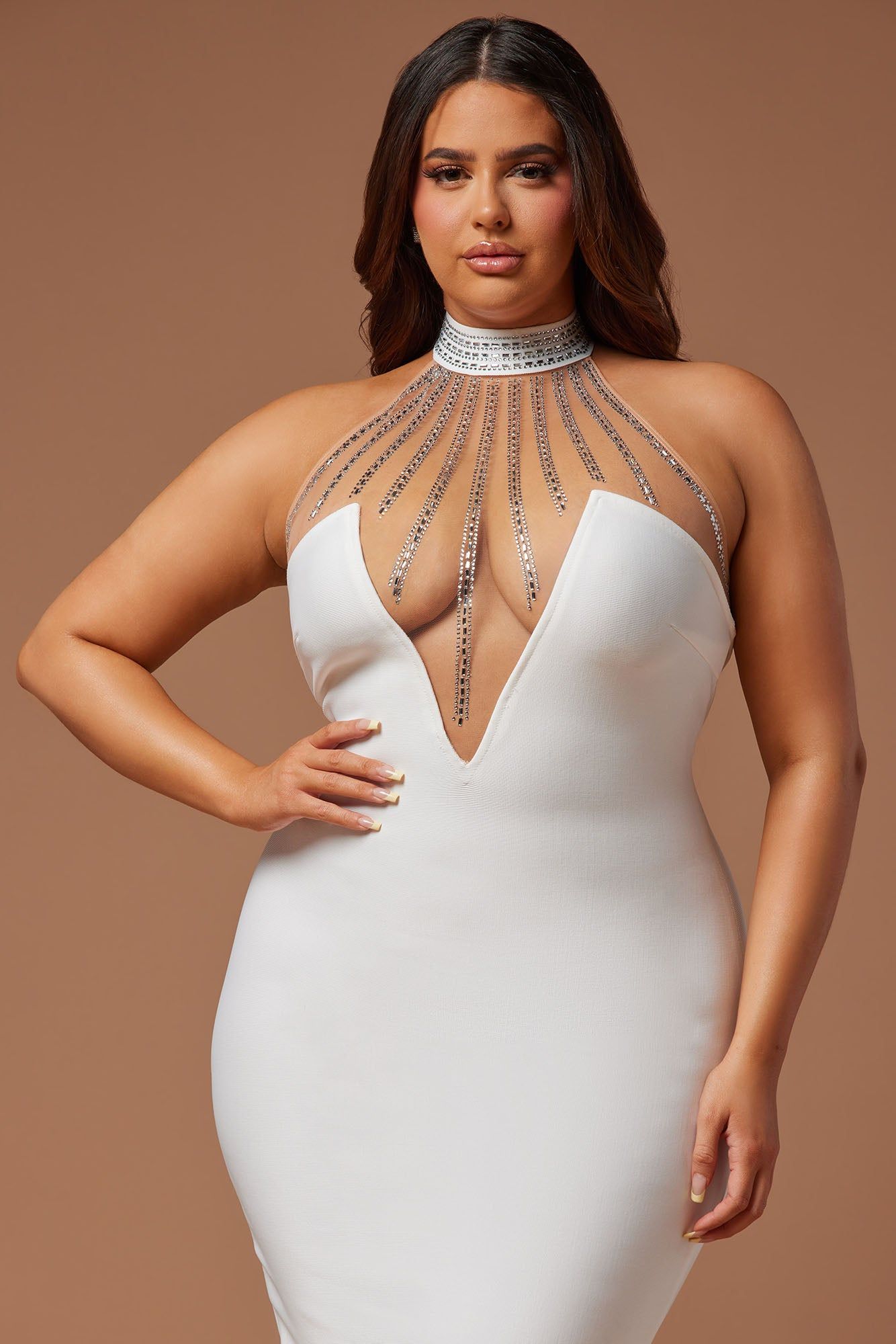 Lina Embellished Bandage Maxi Dress - White sold by Fashion Nova product image thumbnail 2