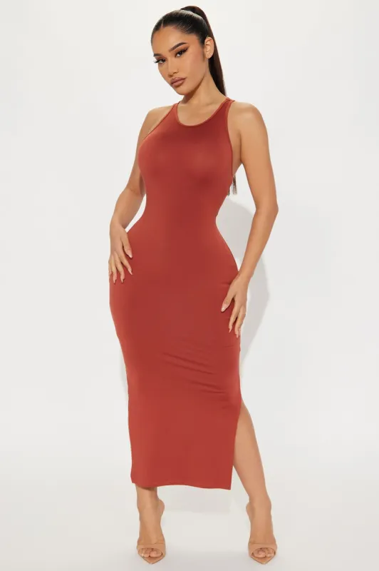Any Day Now Midi Dress - Marsala sold by Fashion Nova