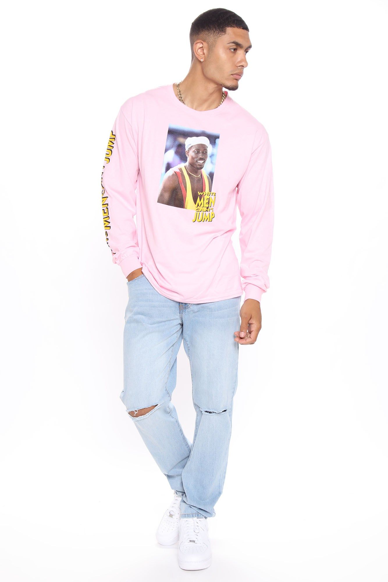 White Men Cant Jump Long Sleeve Tee - Pink sold by Fashion Nova product image thumbnail 2