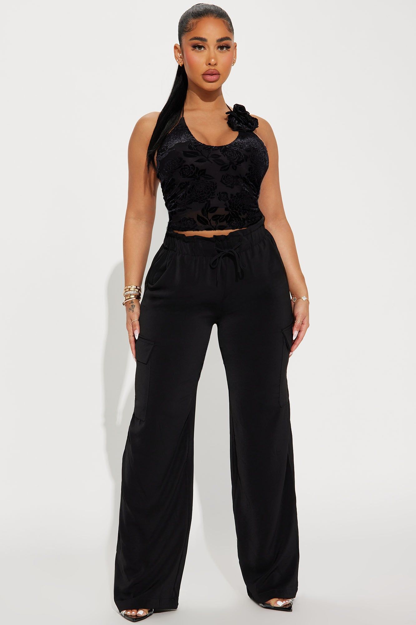Betty Textured Cargo Pant - Black sold by Fashion Nova