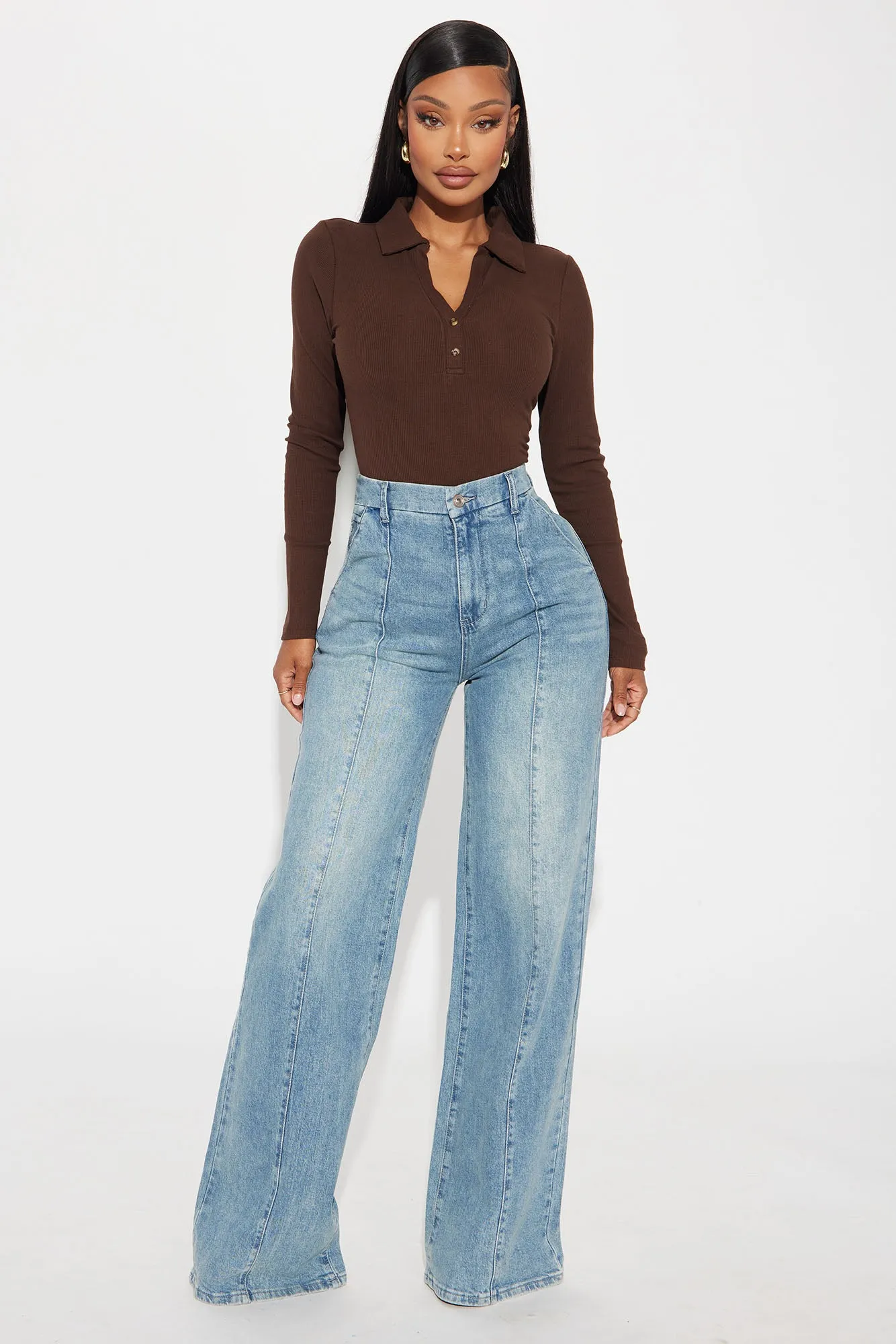 High Value Wide Leg Trouser Jeans - Light Wash sold by Fashion Nova