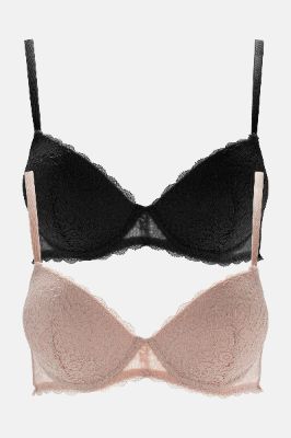 Level Up Extreme Push Up 2 Pack Bras - Black/Rose sold by Fashion Nova