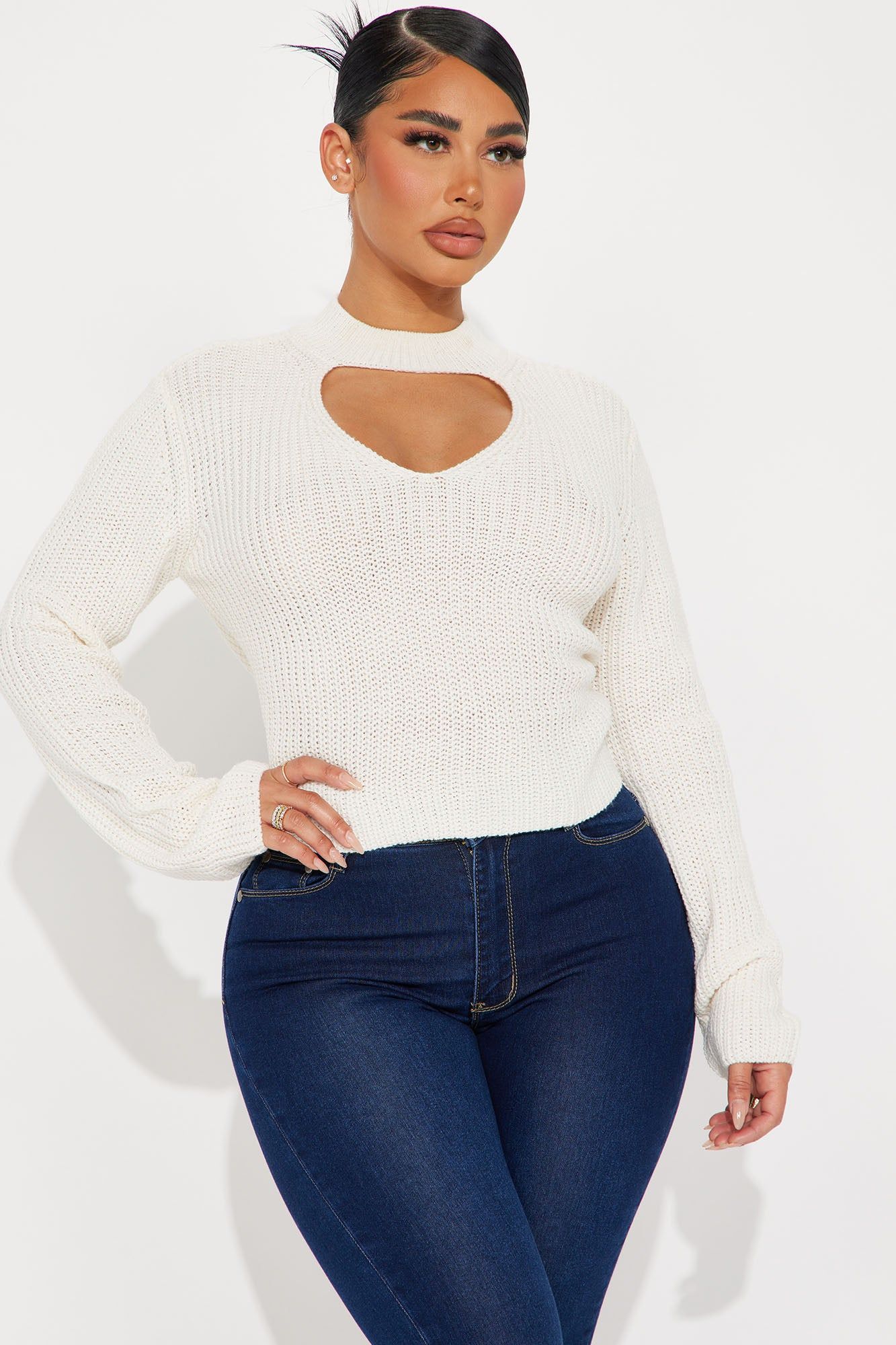 Nebula Cut Out Sweater - Off White sold by Fashion Nova