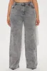Make It Worthwhile Wide Leg Jeans - Grey sold by Fashion Nova